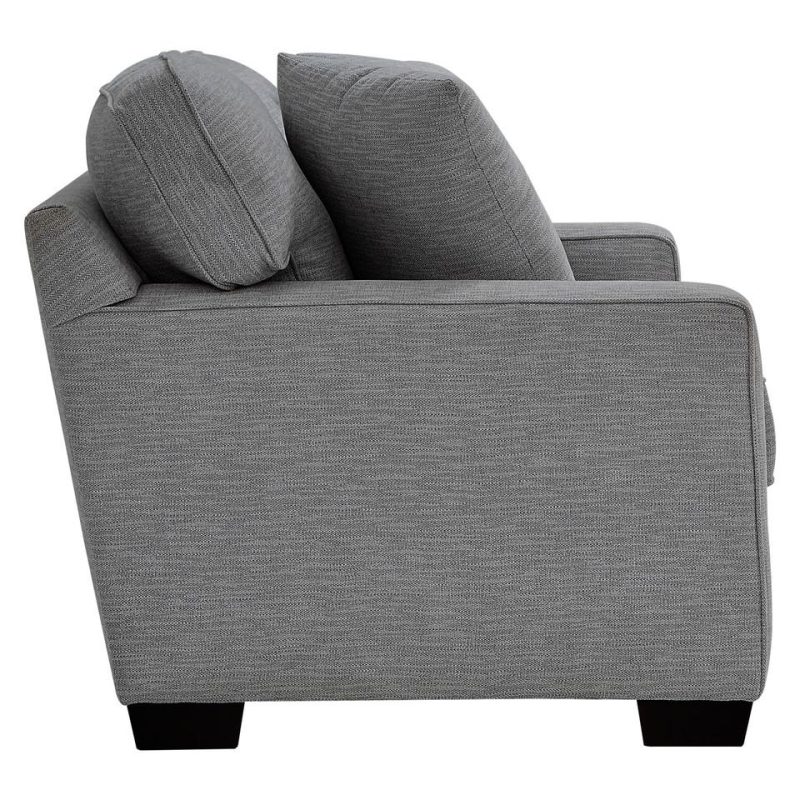 Loveseats |  Crestview Graphite Track Arm Graphite Loveseat Gray Living Room Furniture Gray