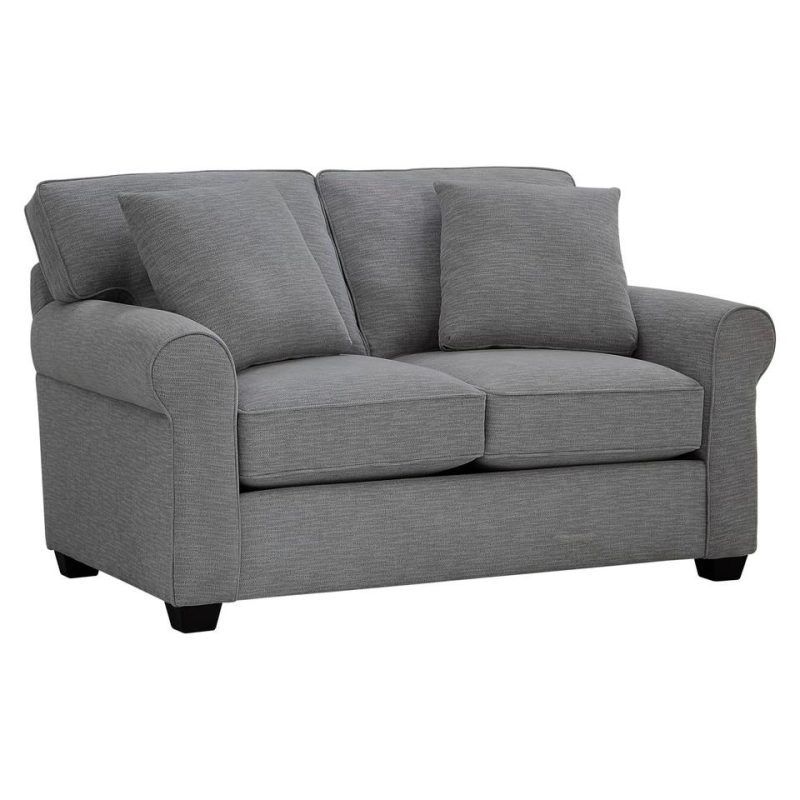 Loveseats |  Crestview Rolled Arm Graphite Loveseat Gray Living Room Furniture Gray