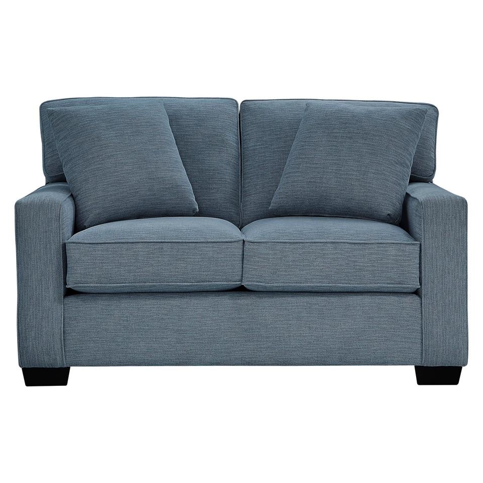 Loveseats |  Crestview Track Arm Blue Loveseat Blue Living Room Furniture Blue