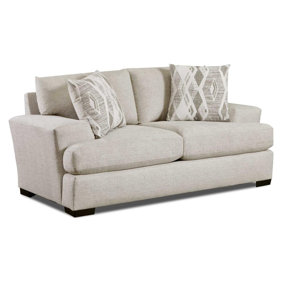 Loveseats |  Dominick Silver Loveseat White Living Room Furniture Loveseats