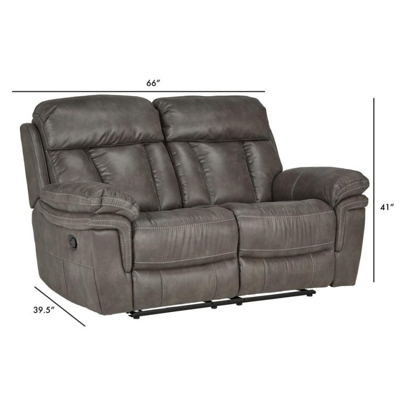 Loveseats |  Grayson Reclining Loveseat Gray Living Room Furniture Gray