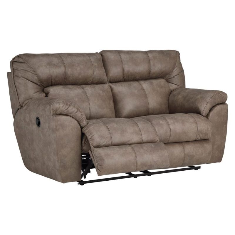 Loveseats |  Harrison Coffee Faux Leather Reclining Loveseat Brown Living Room Furniture Brown