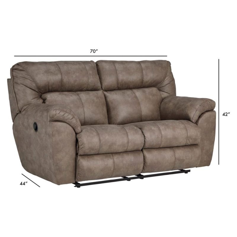 Loveseats |  Harrison Coffee Faux Leather Reclining Loveseat Brown Living Room Furniture Brown