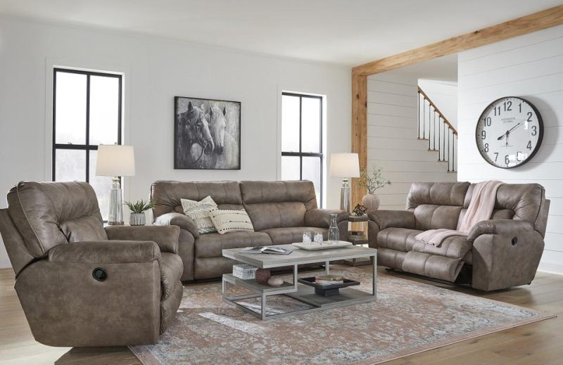 Loveseats |  Harrison Coffee Faux Leather Reclining Loveseat Brown Living Room Furniture Brown