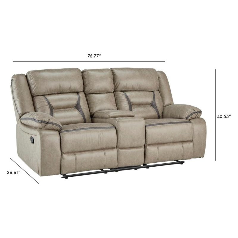 Loveseats |  Maxwell Reclining Loveseat Cream Living Room Furniture Cream