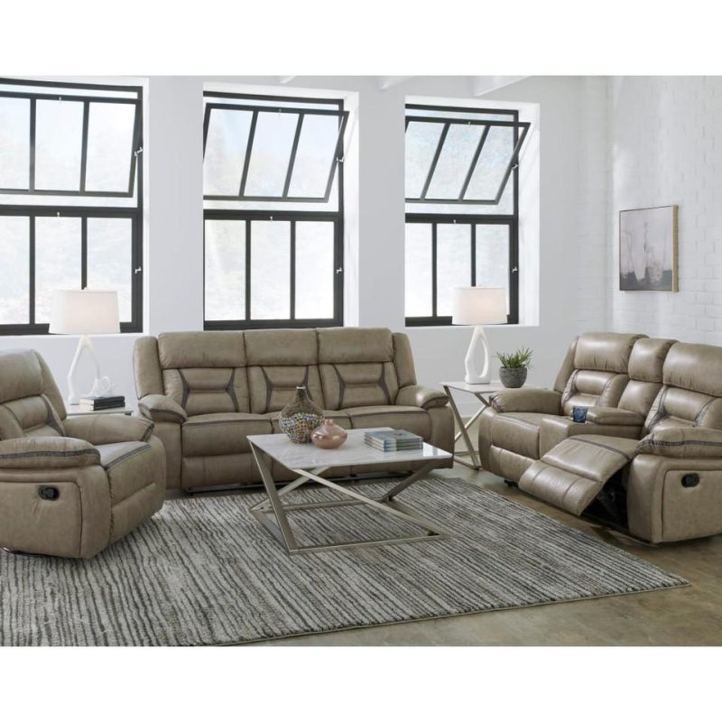 Loveseats |  Maxwell Reclining Loveseat Cream Living Room Furniture Cream