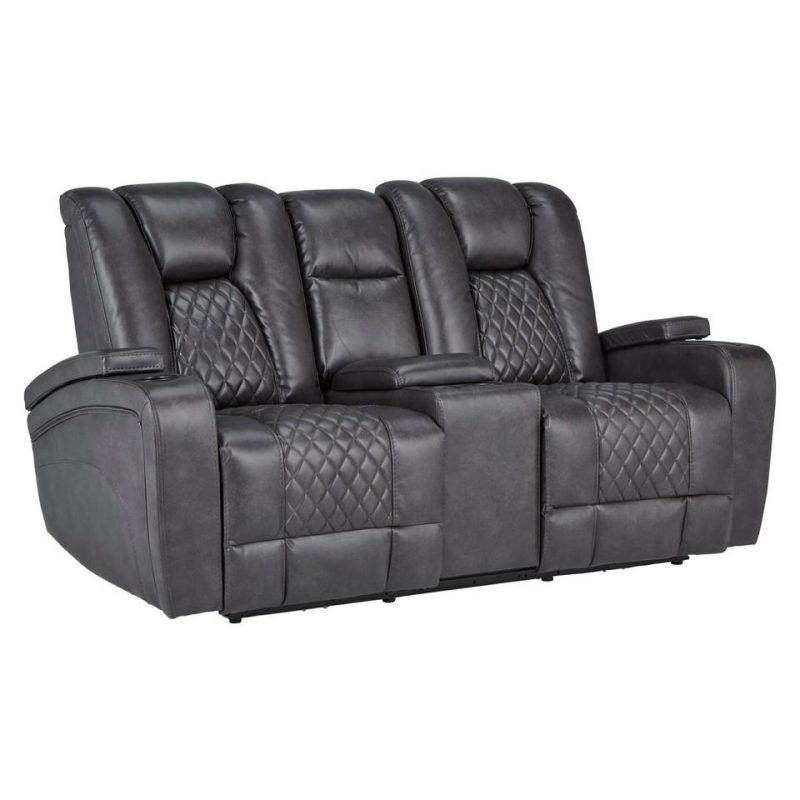 Loveseats |  Onyx Dual Glider Reclining Loveseat Black Living Room Furniture Black