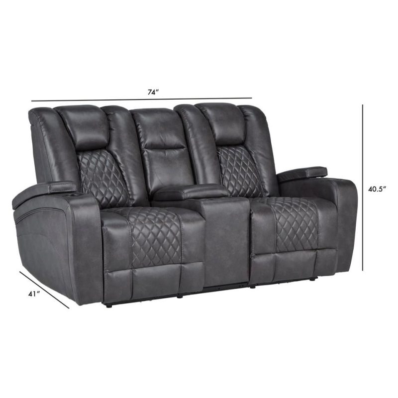 Loveseats |  Onyx Dual Glider Reclining Loveseat Black Living Room Furniture Black