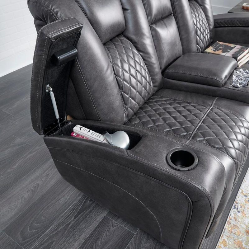 Loveseats |  Onyx Dual Glider Reclining Loveseat Black Living Room Furniture Black