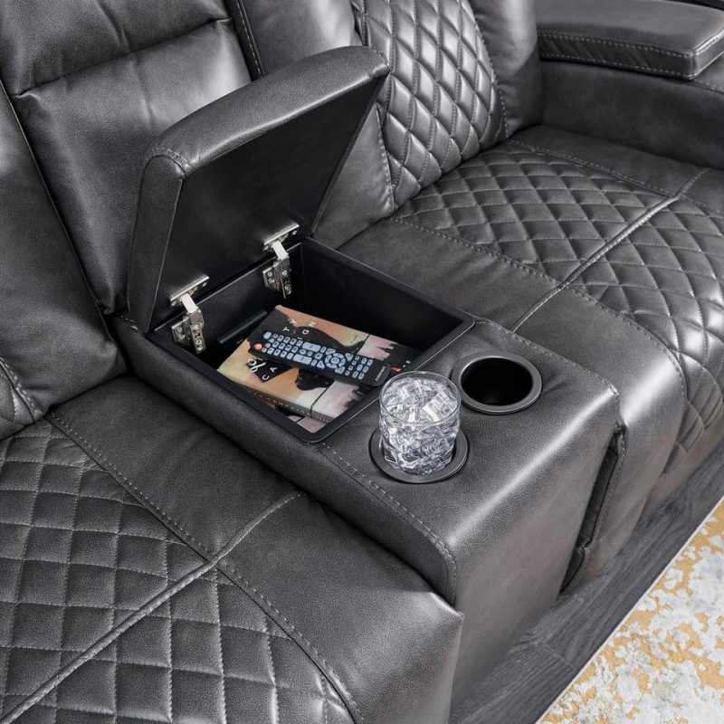 Loveseats |  Onyx Dual Glider Reclining Loveseat Black Living Room Furniture Black