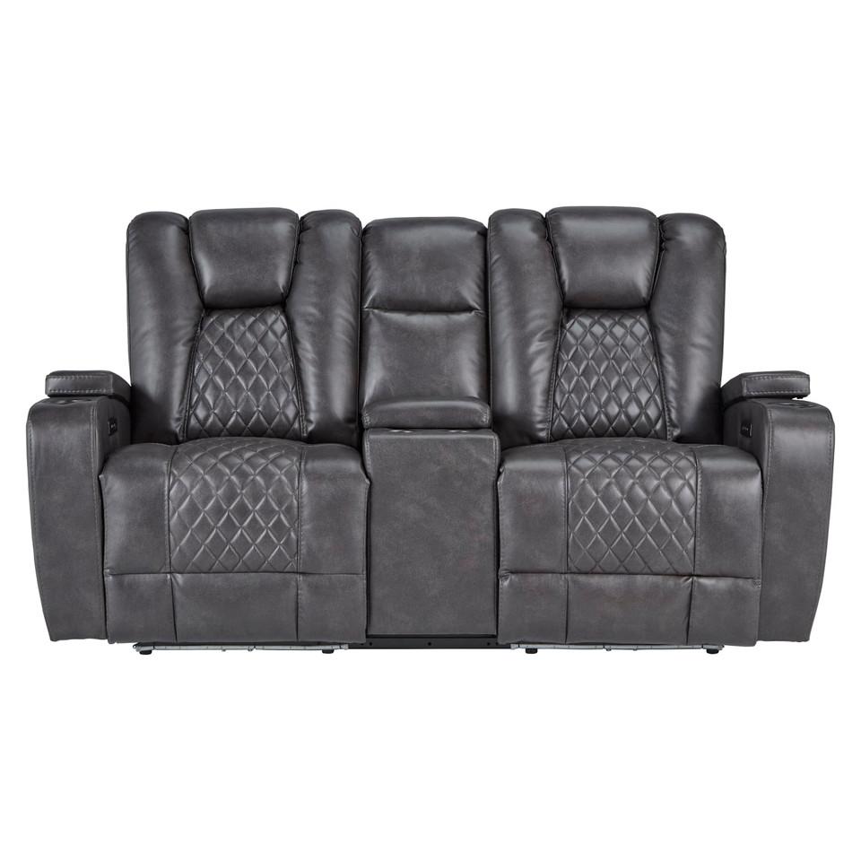 Loveseats |  Onyx Power Reclining Loveseat Black Living Room Furniture Black