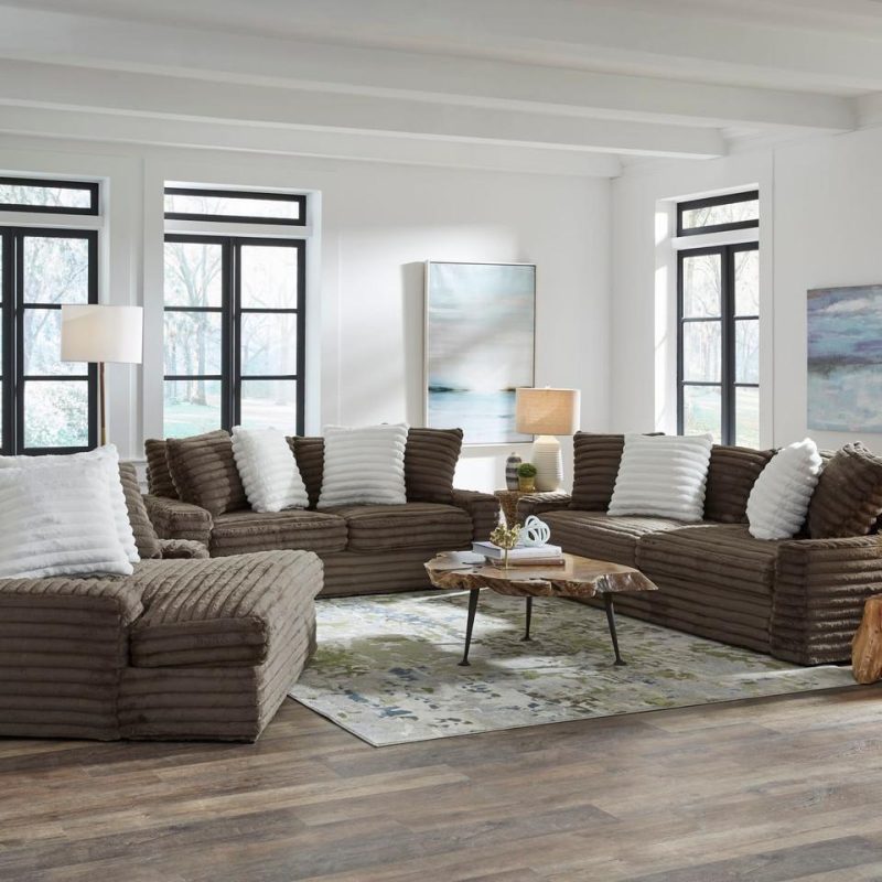 Loveseats |  Serene Chocolate Loveseat Brown Living Room Furniture Brown