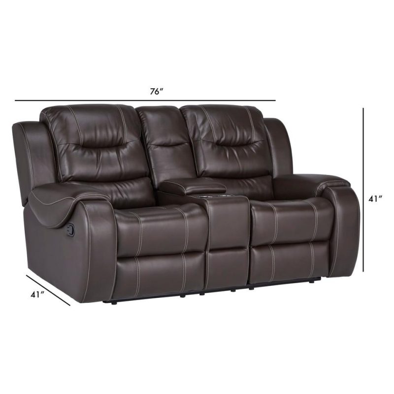 Loveseats |  Titan Reclining Loveseat – Chocolate Brown Living Room Furniture Brown