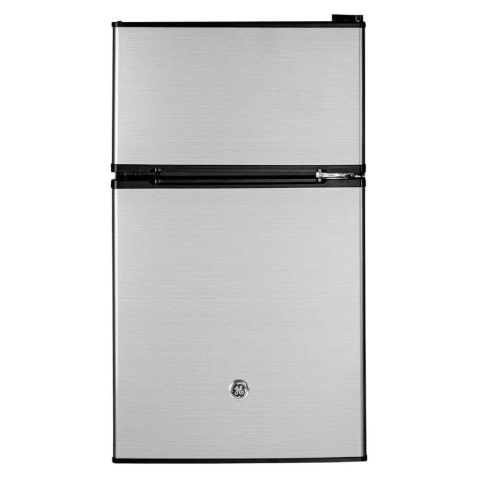 Mini Refrigerators |  GE 3.1 cu. ft. Double Door Mini Fridge (GDE03GLKLB) Stainless Steel Mini Refrigerators Mini Refrigerators