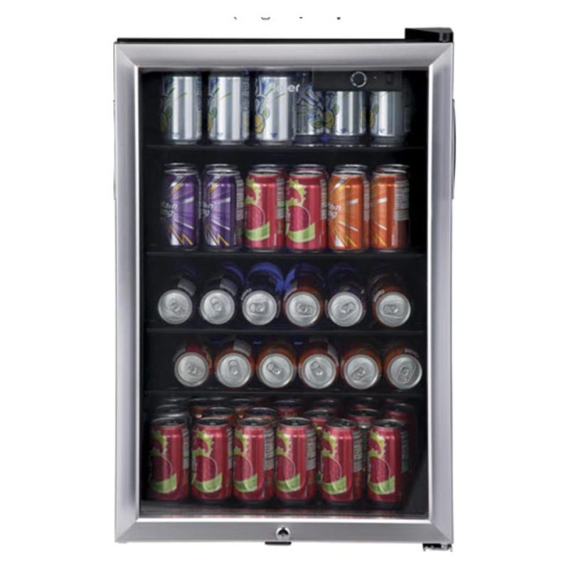 Mini Refrigerators |  Haier 150-Can Beverage Center – HEBF100BXS Stainless Steel Refrigerators Mini Refrigerators