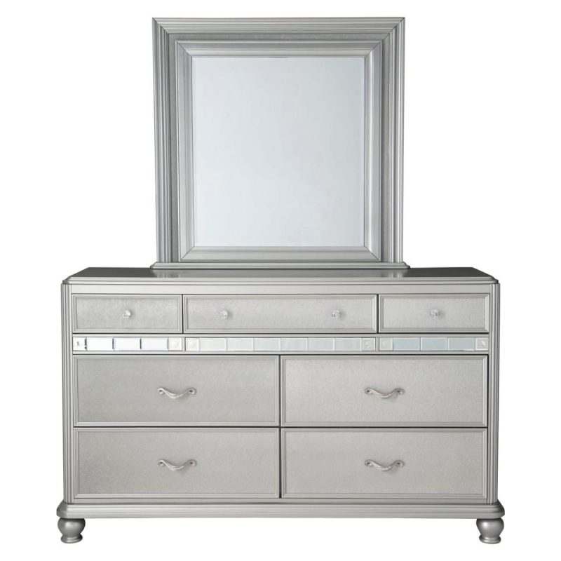 Mirrors |  Gia Collection Platinum Mirror Gray Bedroom Furniture Gray