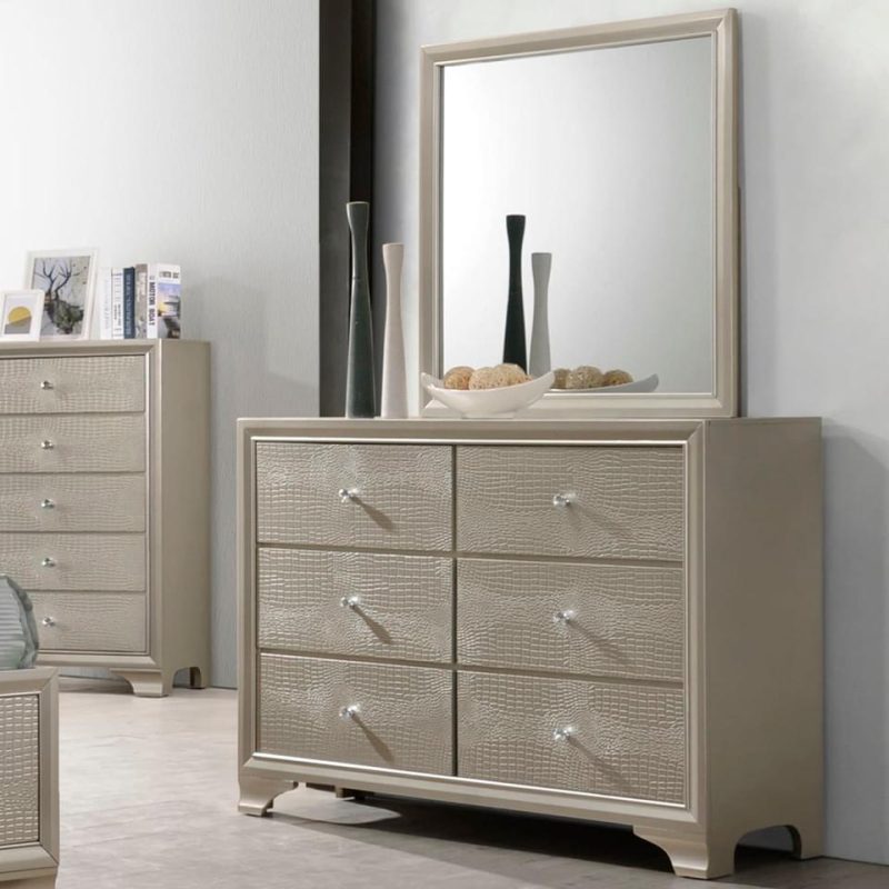 Mirrors |  Glitz and Glam Youth Bedroom – Mirror Cream Bedroom Furniture Cream