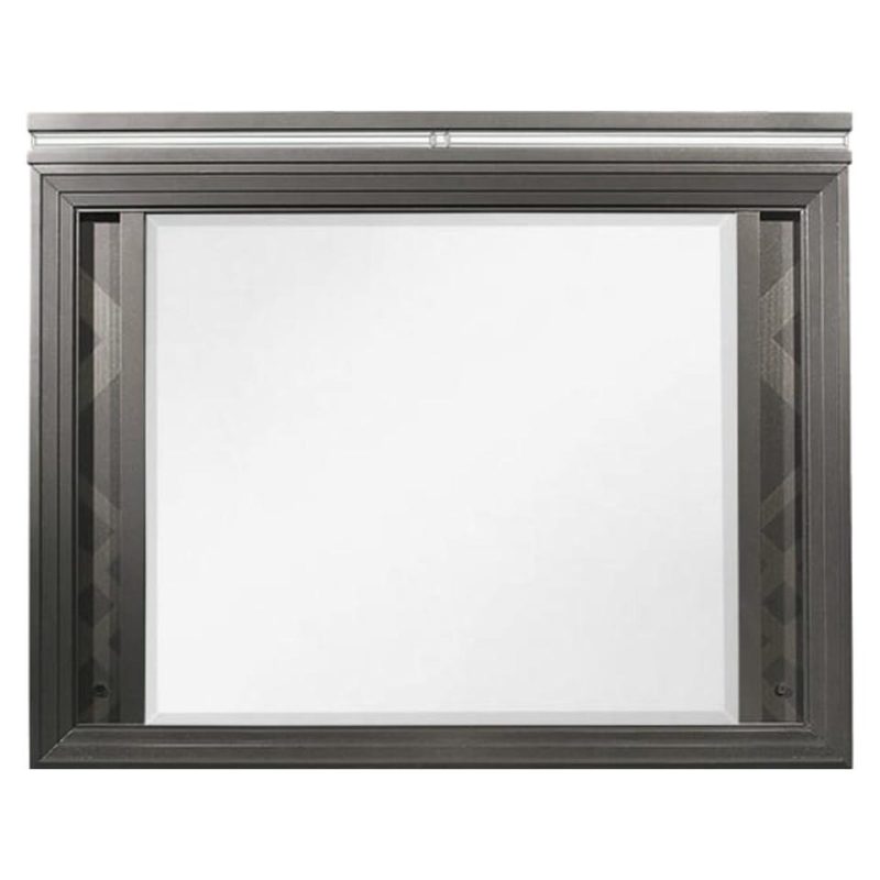 Mirrors |  Hollywood Park Collection Mirror Gray Bedroom Furniture Gray