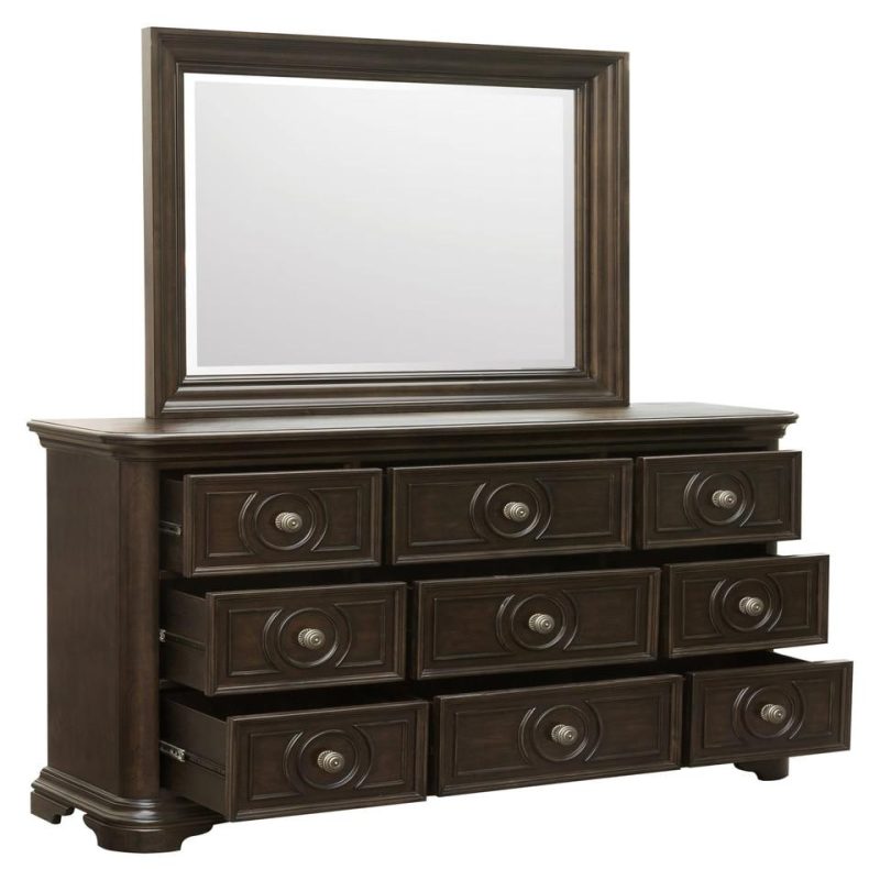 Mirrors |  Jayden Collection Mirror Brown Bedroom Furniture Brown