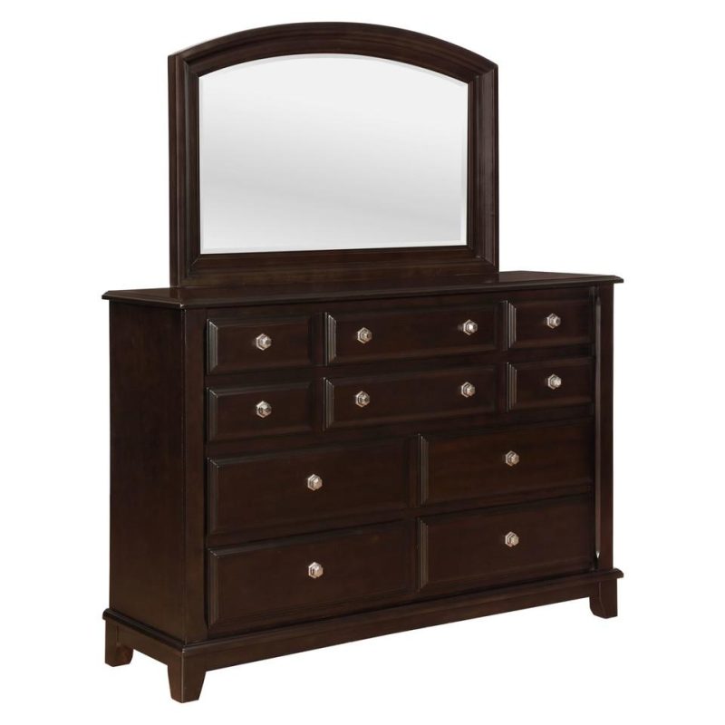 Mirrors |  Keaton Collection Mirror Brown Bedroom Furniture Brown