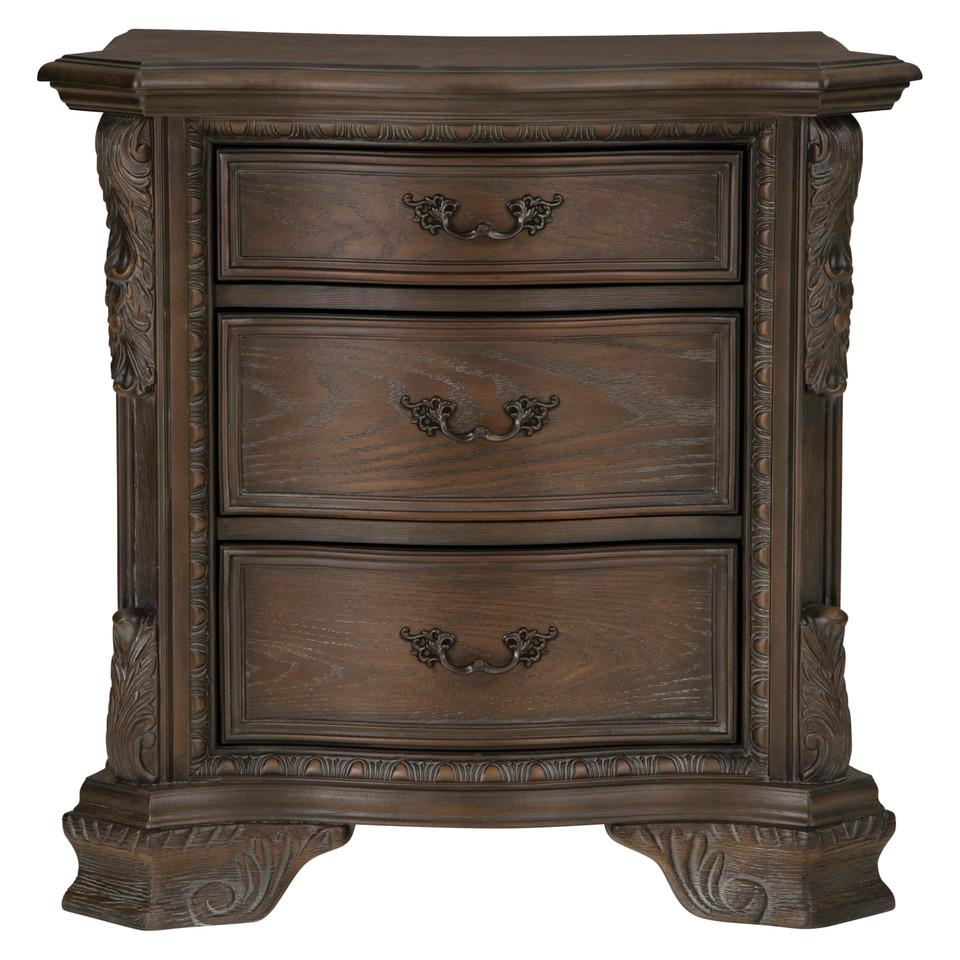 Nightstands |  Alexandria Antique Nightstand Brown Bedroom Furniture Brown