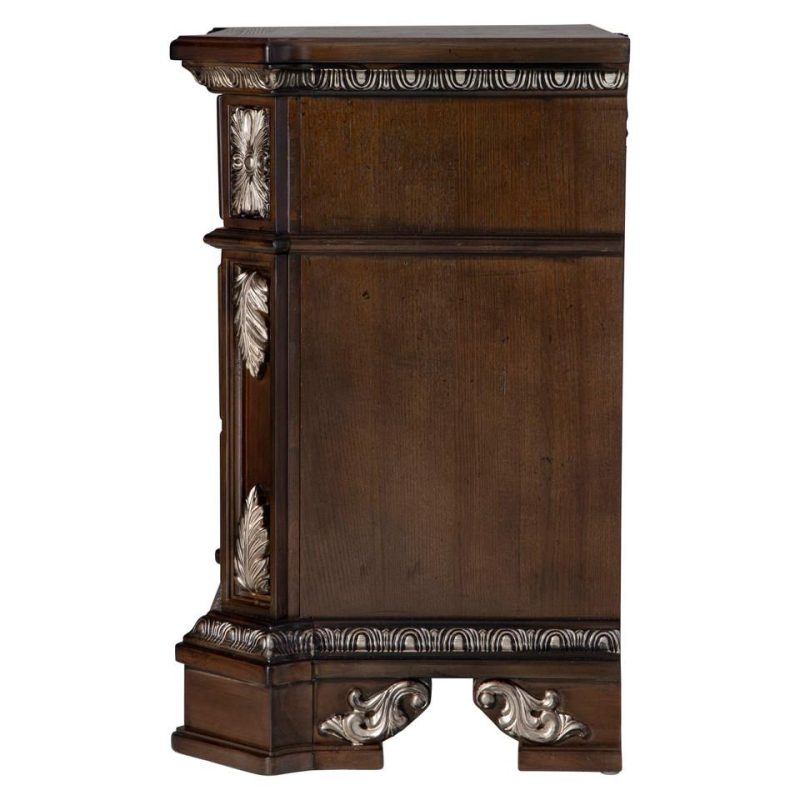 Nightstands |  Geneva Collection Medium Oak Poplar & Oak Nightstand Brown Bedroom Furniture Brown