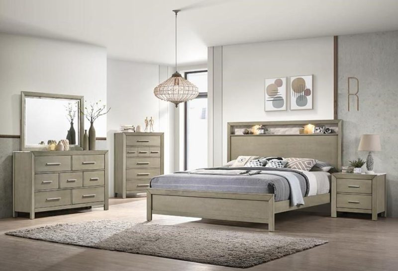 Nightstands |  Sabrina Collection Nightstand Gray Bedroom Furniture Gray