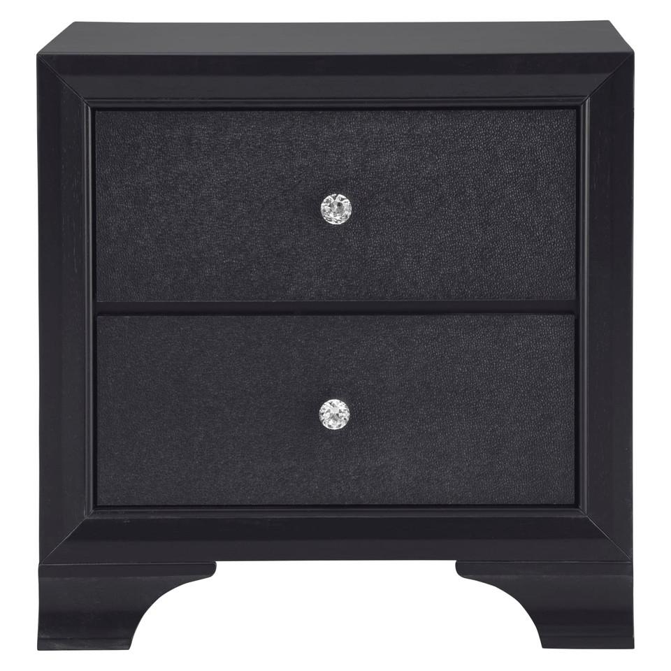 Nightstands |  Sasha Collection Nightstand Black Bedroom Furniture Black