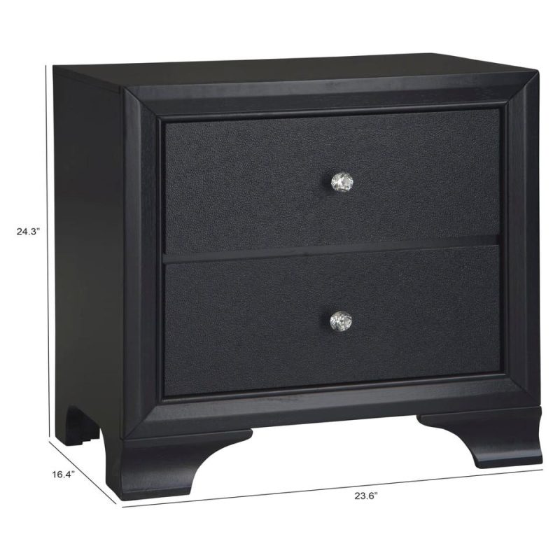 Nightstands |  Sasha Collection Nightstand Black Bedroom Furniture Black