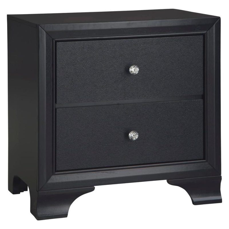 Nightstands |  Sasha Collection Nightstand Black Bedroom Furniture Black