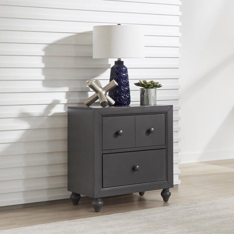 Nightstands |  Sienna Gray Nightstand Gray Bedroom Furniture Gray