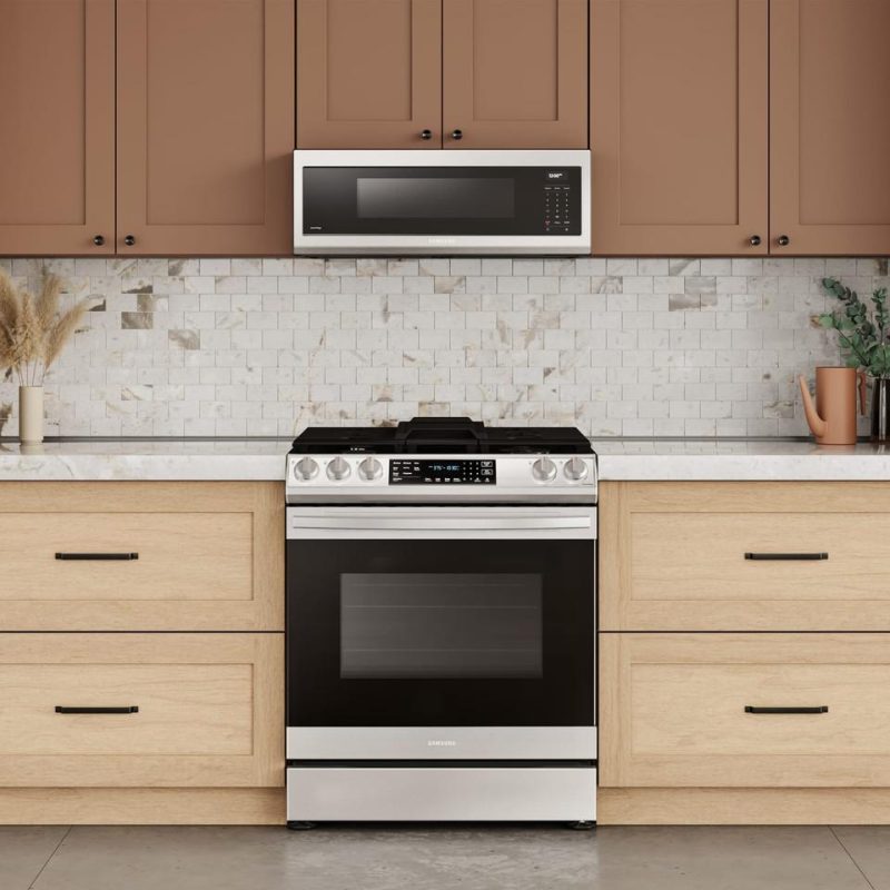 Over The Range Microwaves |  Samsung 1.1 cu. ft. Over-the-Range Microwave w/ 550 cu. ft.M Hood Ventilation, Wi-Fi & Voice Control Stainless Steel Microwaves Over The Range Microwaves