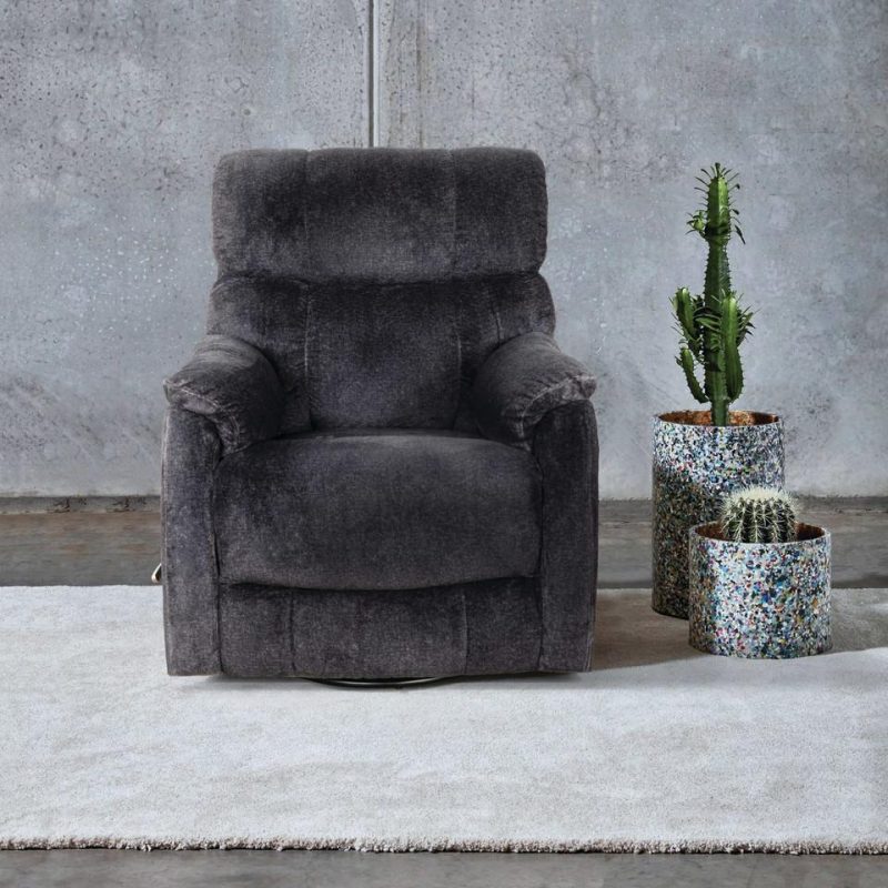 Recliners |  Cooke Granite Swivel Glider Recliner Gray Living Room Furniture Gray