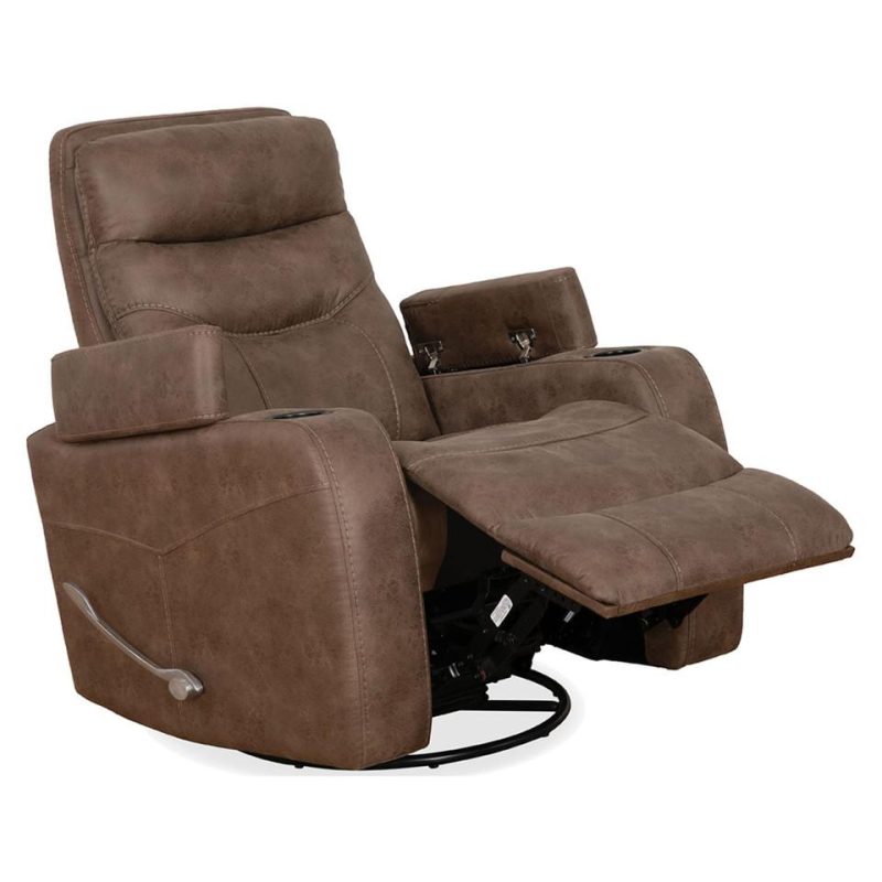 Recliners |  Jupiter Tumbleweed Swivel Glider Recliner Brown Living Room Furniture Brown