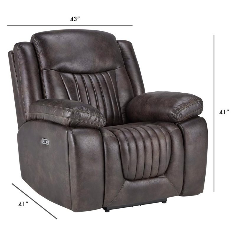 Recliners |  Optima P2 Motion  Power Headrest Recliner Brown Living Room Furniture Brown