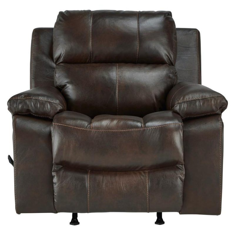 Recliners |  Palmetto Cocoa Leather Rocking Recliner Brown Living Room Furniture Brown