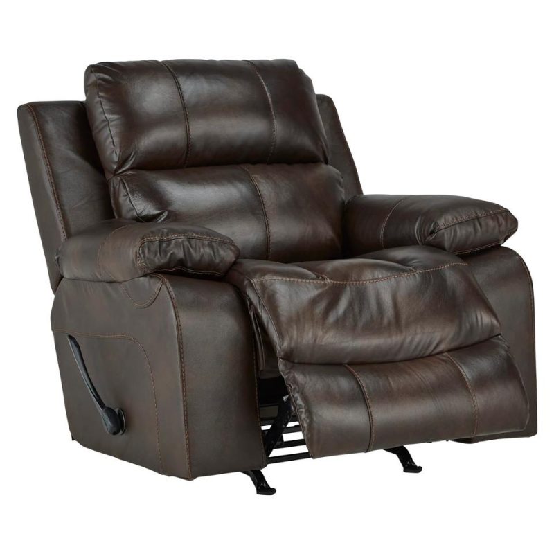 Recliners |  Palmetto Cocoa Leather Rocking Recliner Brown Living Room Furniture Brown