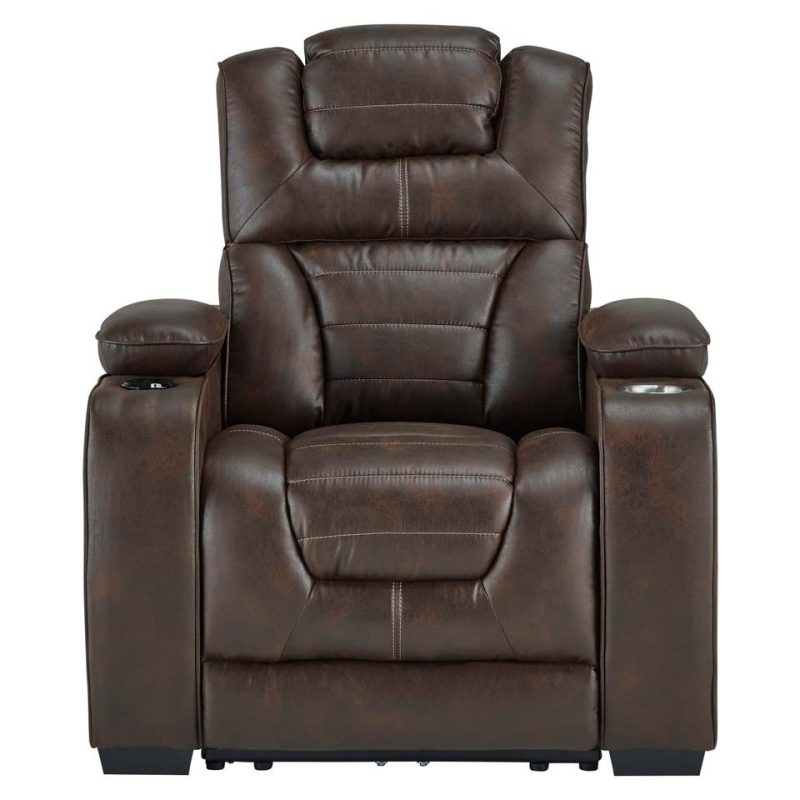 Recliners |  Titanium Power Headrest Recliner Brown Living Room Furniture Brown