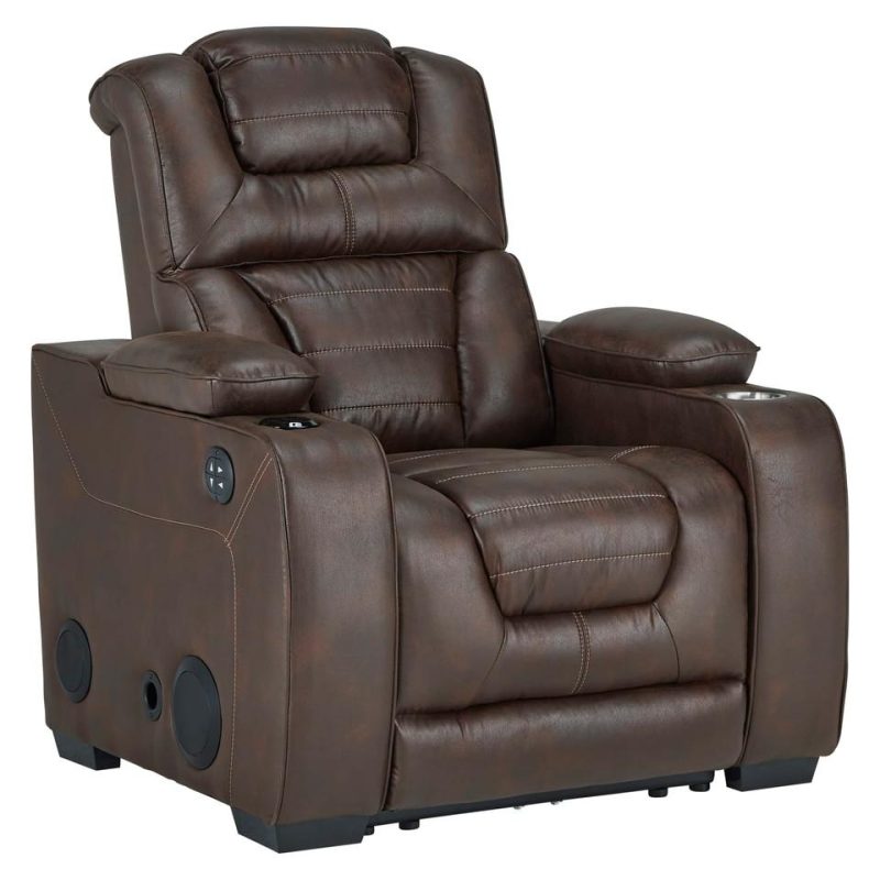 Recliners |  Titanium Power Headrest Recliner Brown Living Room Furniture Brown