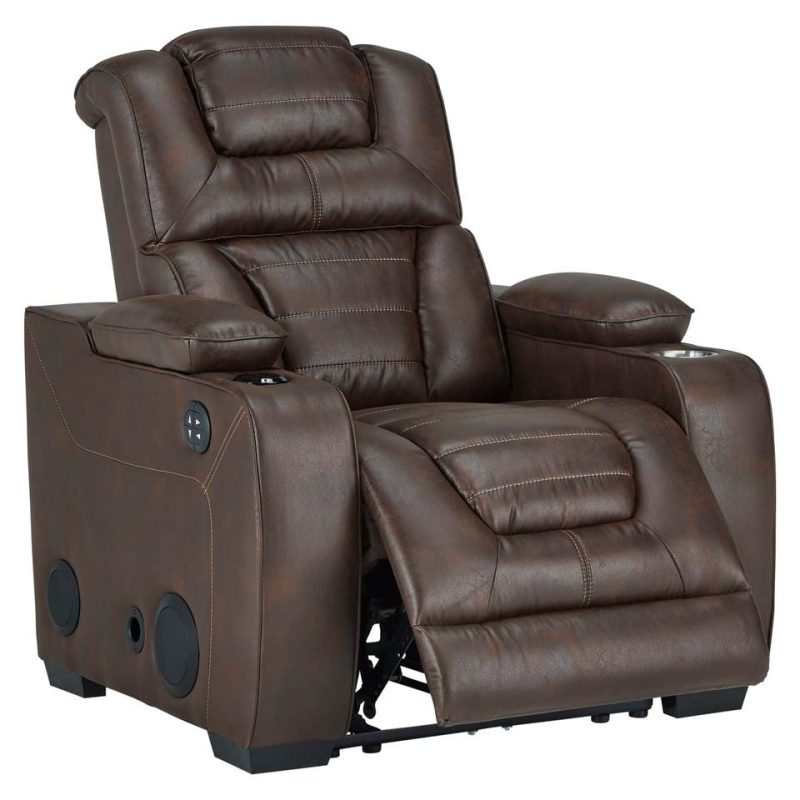 Recliners |  Titanium Power Headrest Recliner Brown Living Room Furniture Brown