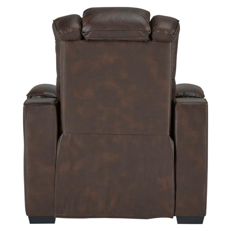 Recliners |  Titanium Power Headrest Recliner Brown Living Room Furniture Brown