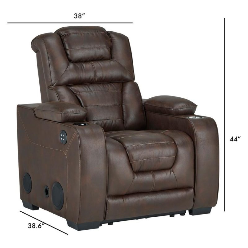 Recliners |  Titanium Power Headrest Recliner Brown Living Room Furniture Brown