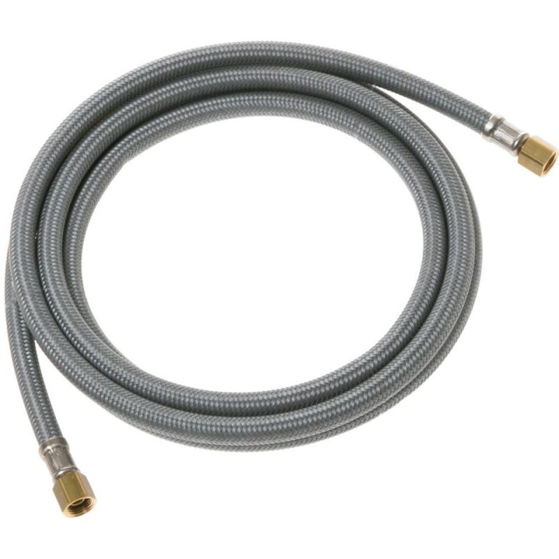 Refrigerator Accessories |  GE® 8’ Universal Braided Water Line for Icemaker and/or Dispenser (PM08X10008) Silver Parts & Accessories Refrigerator Accessories