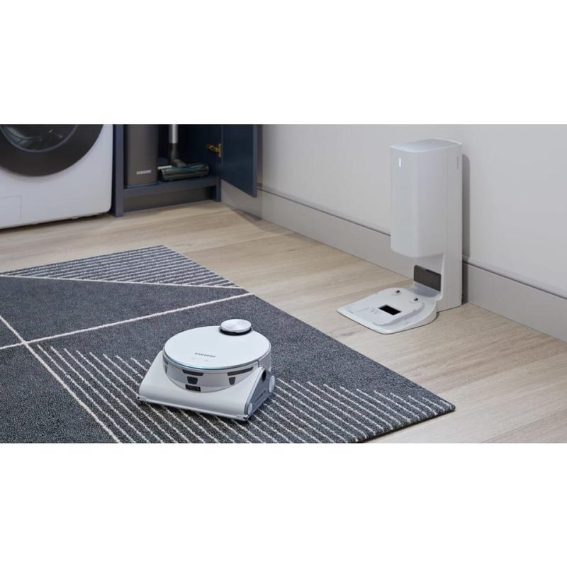 Robotic Vacuums |  Samsung Jet Bot AI+ Robot Vacuum with Object Recognition – VR50T95735W White Robotic Vacuums