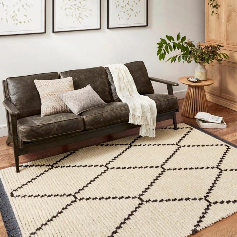 Rugs |  Cream & Charcoal 8X11 Alice Rug Cream Home Décor Cream