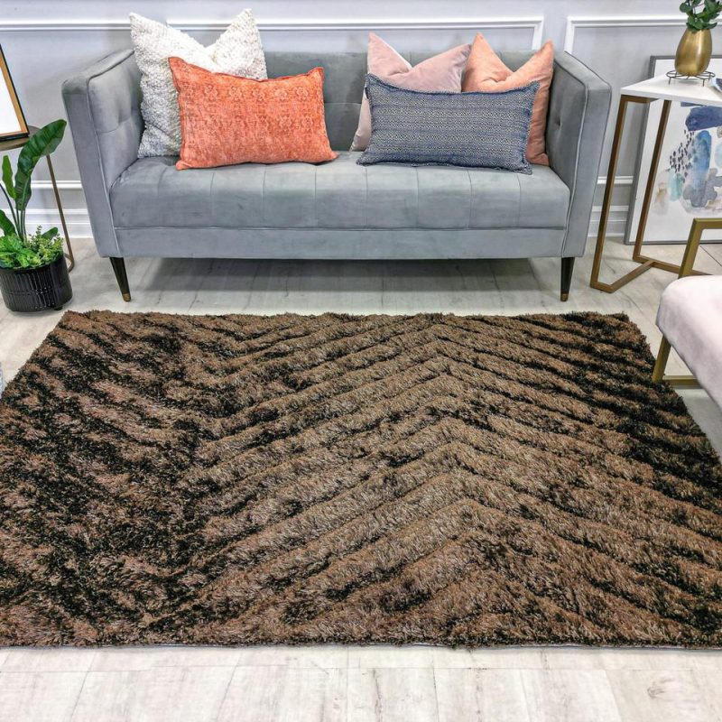 Rugs |  Mia Zigzag Chocolate 5 X 7 Rug Brown Home Décor Brown