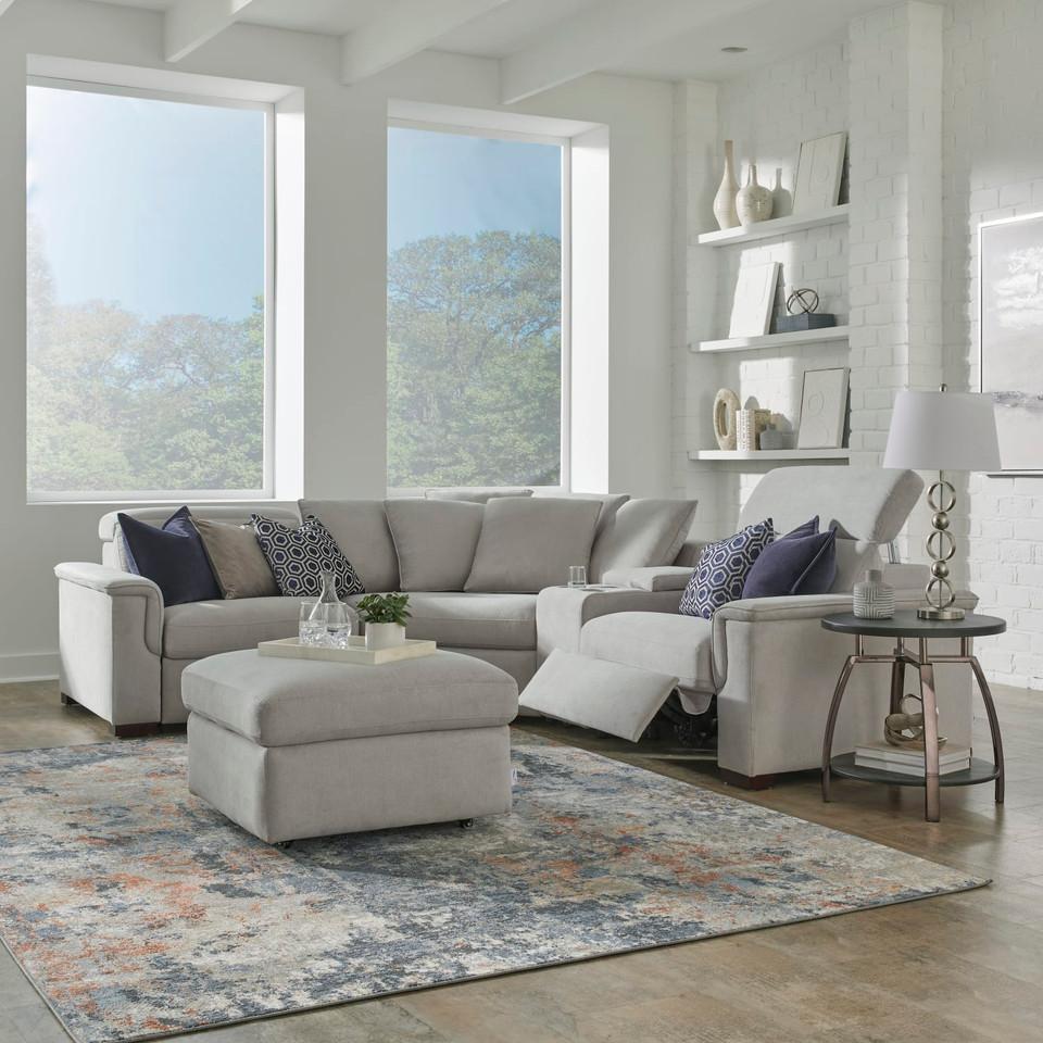 Sectionals |  Alpha 4-pc Reclining Sectional Gray Living Room Furniture Gray