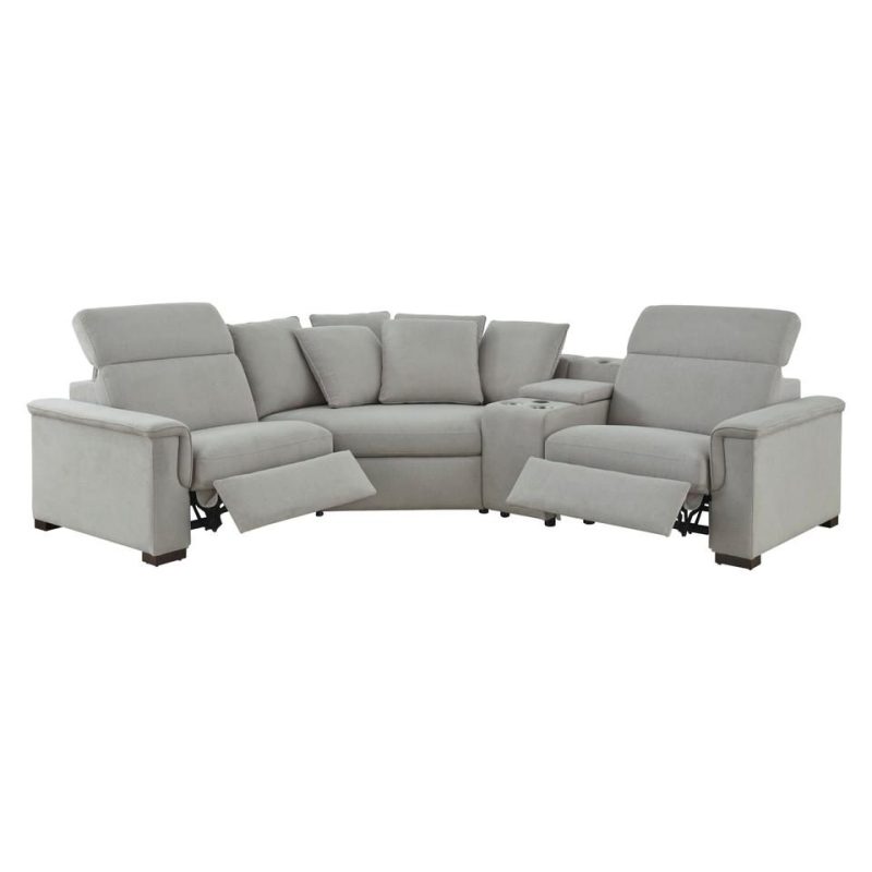 Sectionals |  Alpha 4-pc Reclining Sectional Gray Living Room Furniture Gray