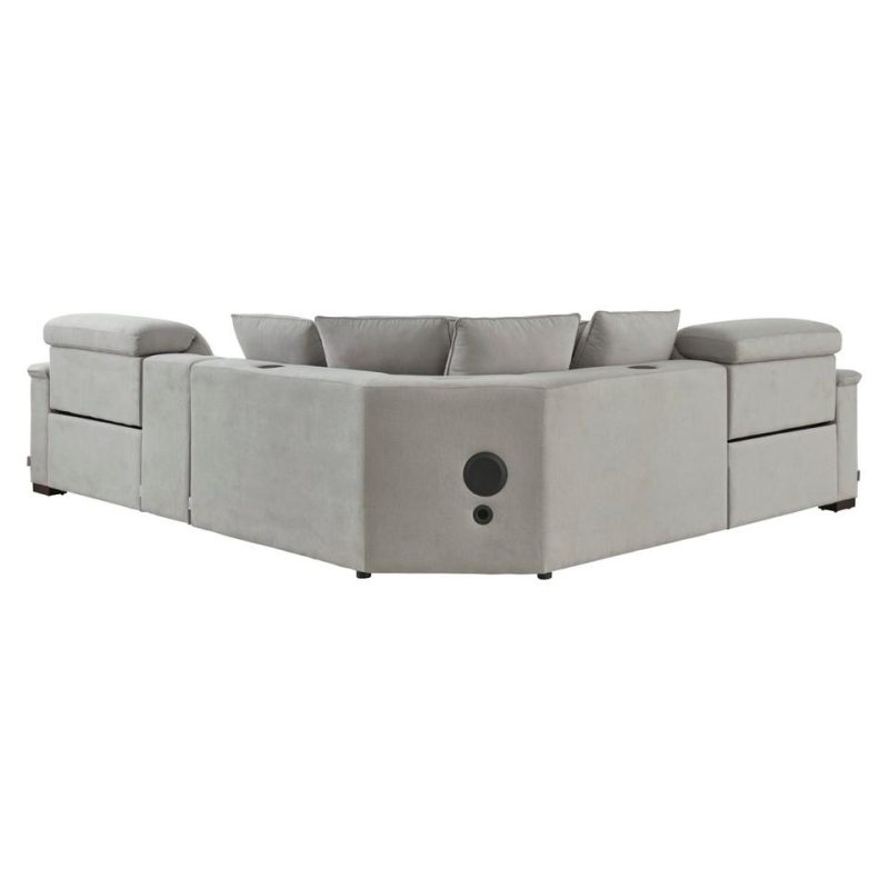 Sectionals |  Alpha 4-pc Reclining Sectional Gray Living Room Furniture Gray