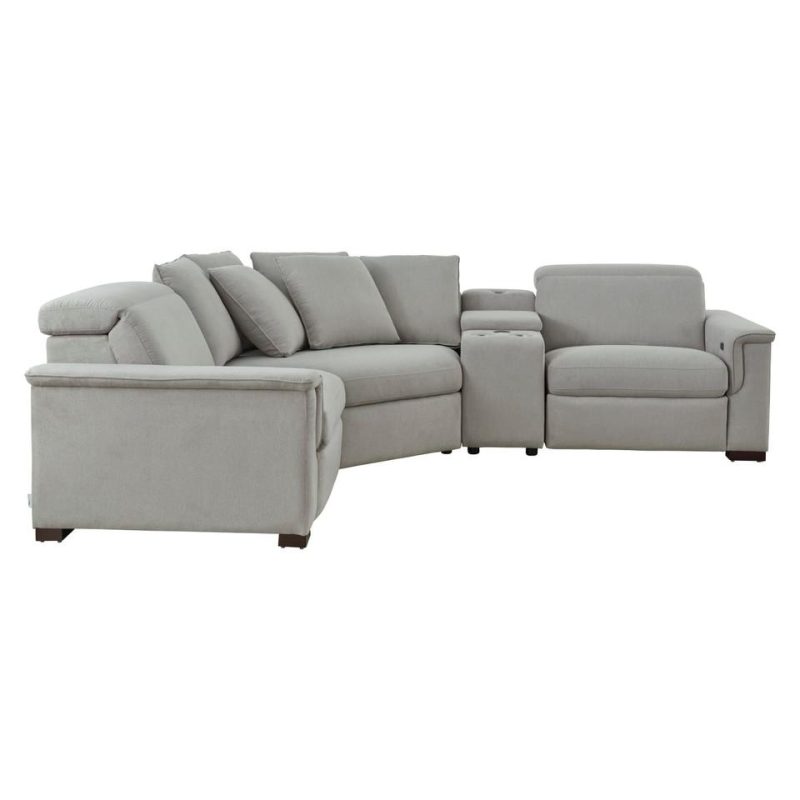 Sectionals |  Alpha 4-pc Reclining Sectional Gray Living Room Furniture Gray